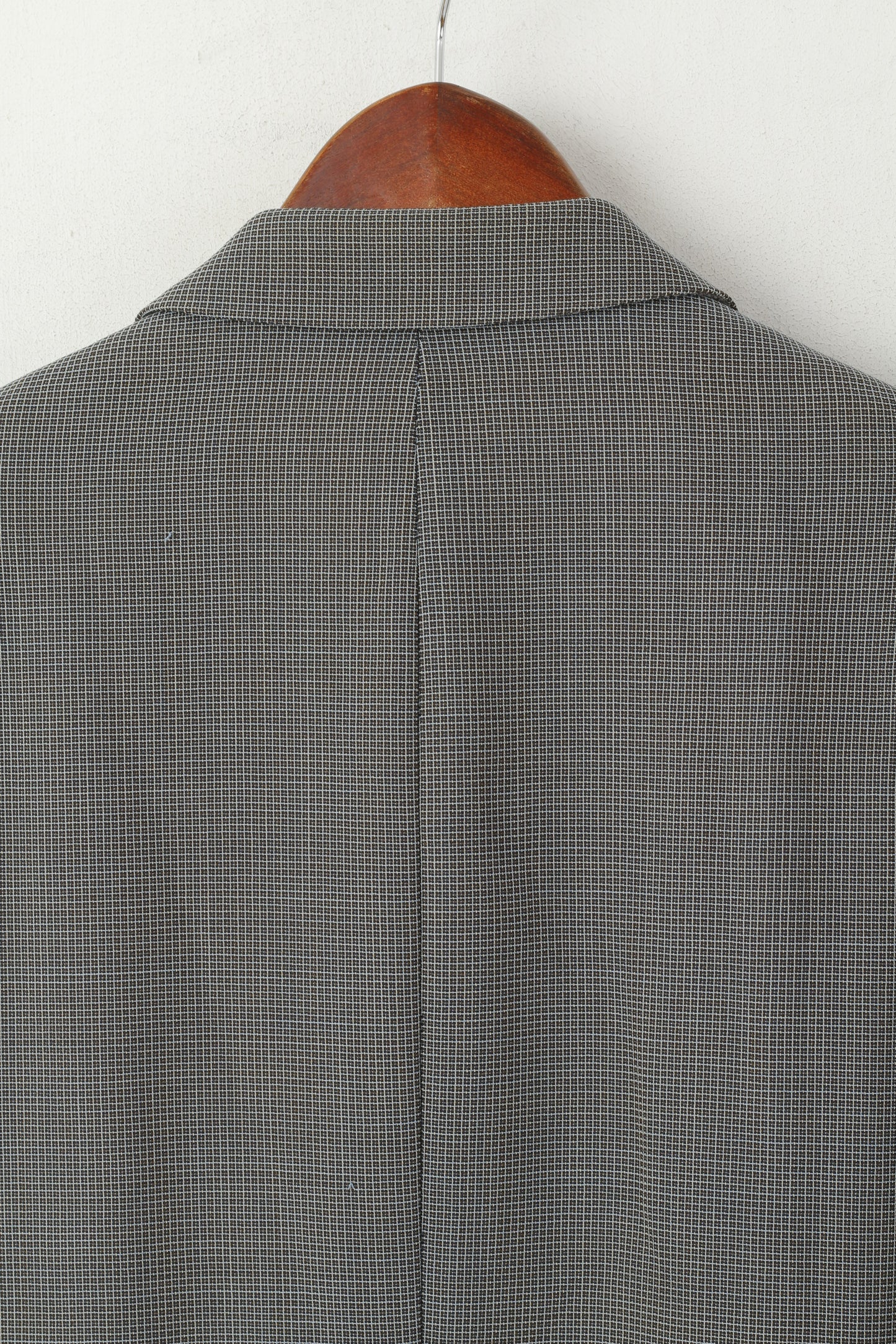 Hugo Boss Uomo 25 40 Blazer Grigio Check Giacca monopetto Einstein in lana vintage