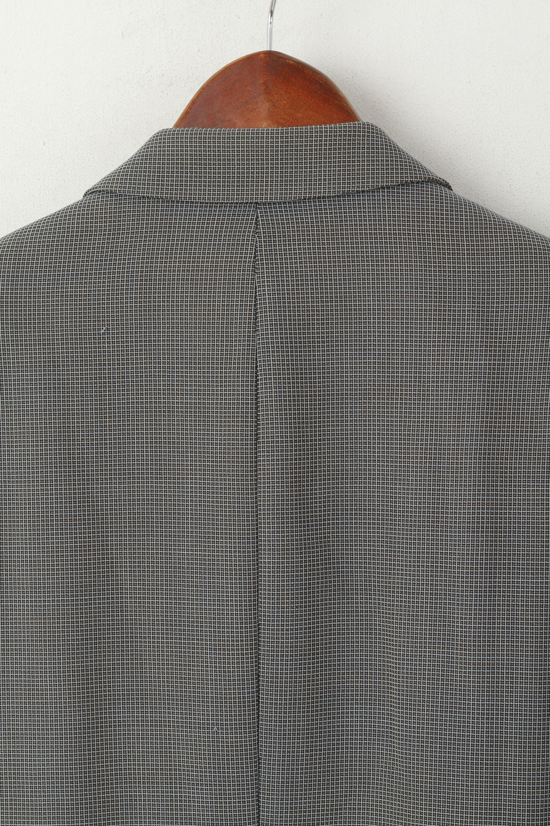 Hugo Boss Men 25 40 Blazer Grey Check Vintage Wool Einstein Single Breasted Jacket
