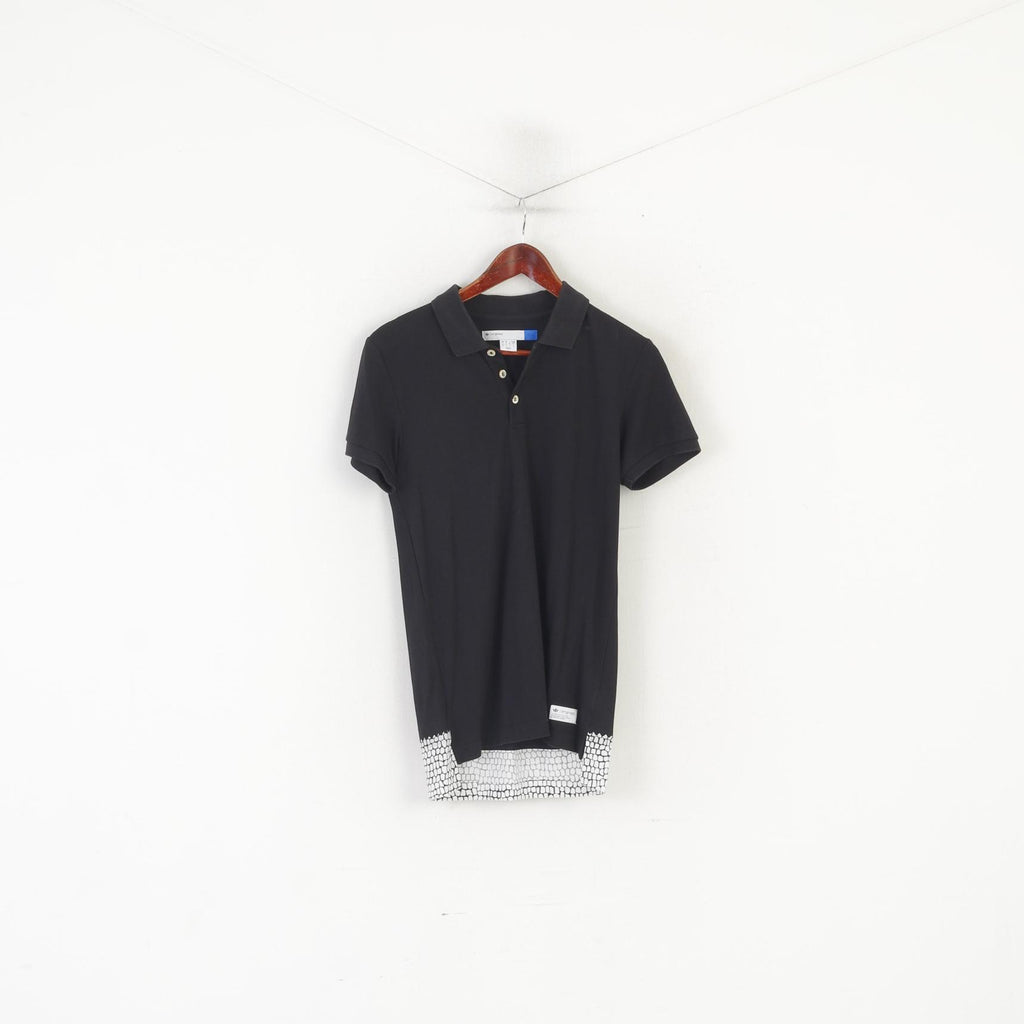 Adidas Originals Polo Homme Noir Coton Slim Fit Classique Long Dos Haut