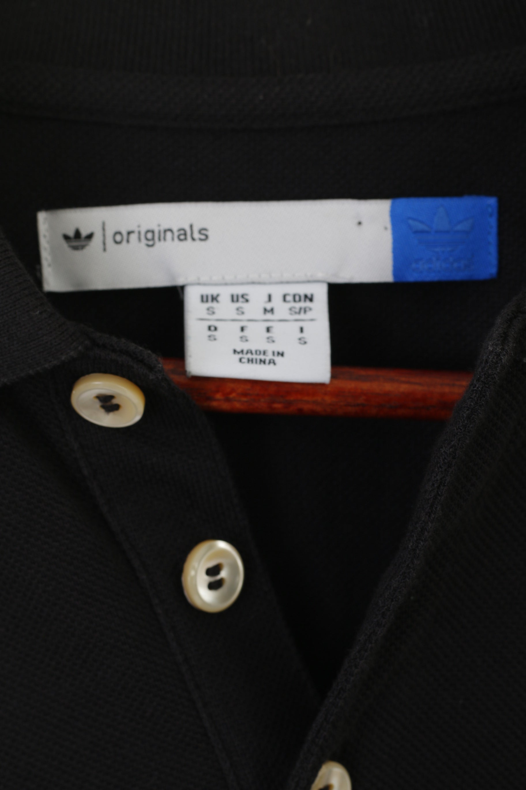 Adidas Originals Polo Homme Noir Coton Slim Fit Classique Long Dos Haut