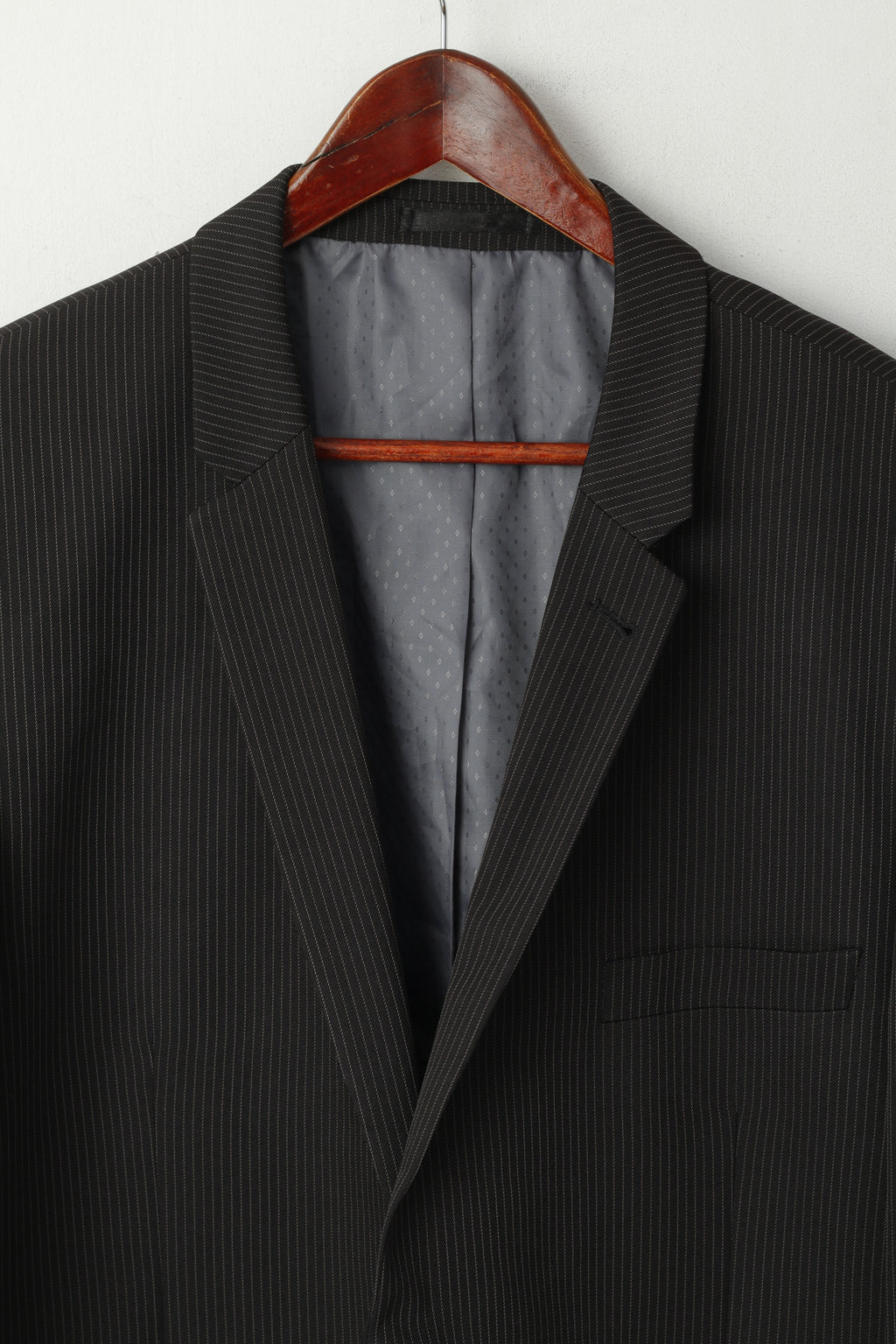 Taylor & Wright Men 48 Blazer Brown Striped Tailored Fit Single Breasted Jacket