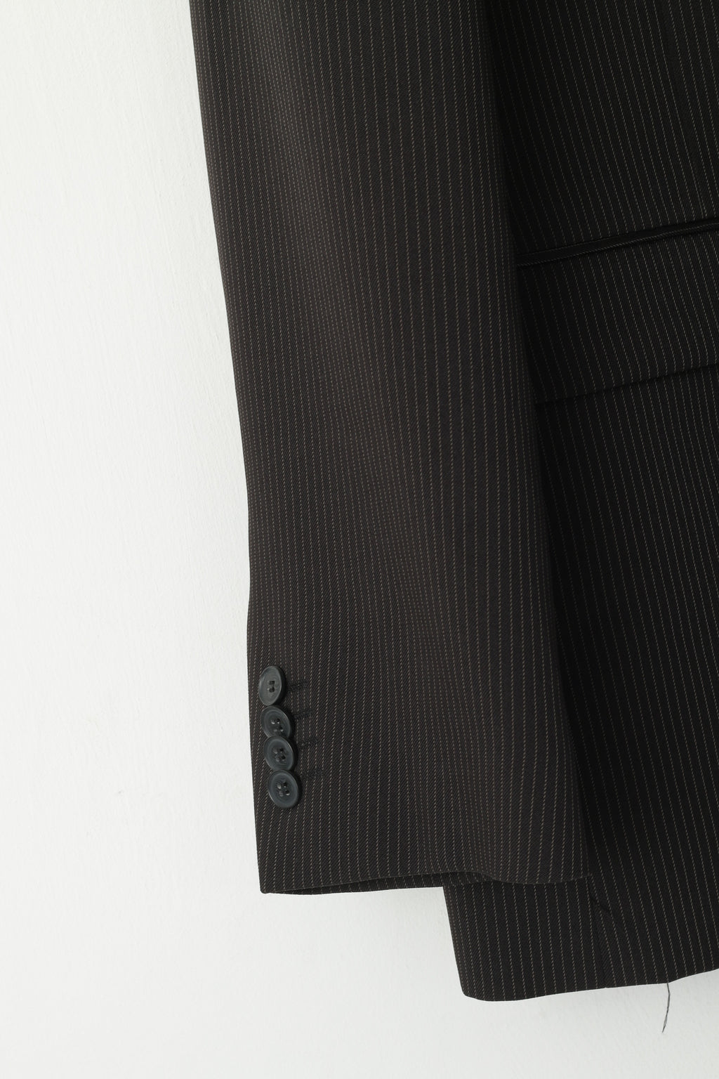 Taylor & Wright Men 48 Blazer Brown Striped Tailored Fit Single Breasted Jacket