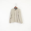 James Cowan Men L Veste Beige Vintage Harrington Full Zip Doublé Polaire Haut