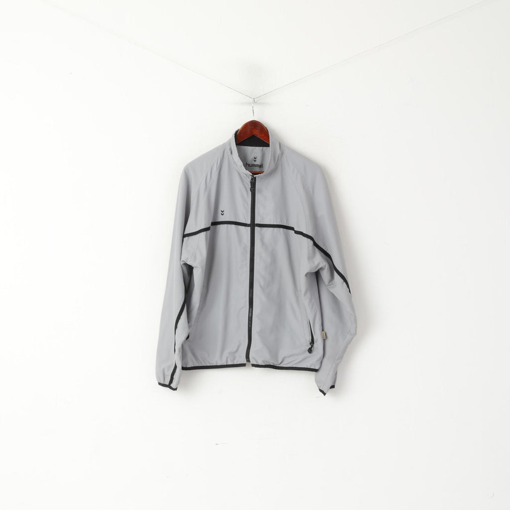 Hummel Hommes M Veste Gris Vintage Sportswear Full Zip Sport Coupe-Vent Top