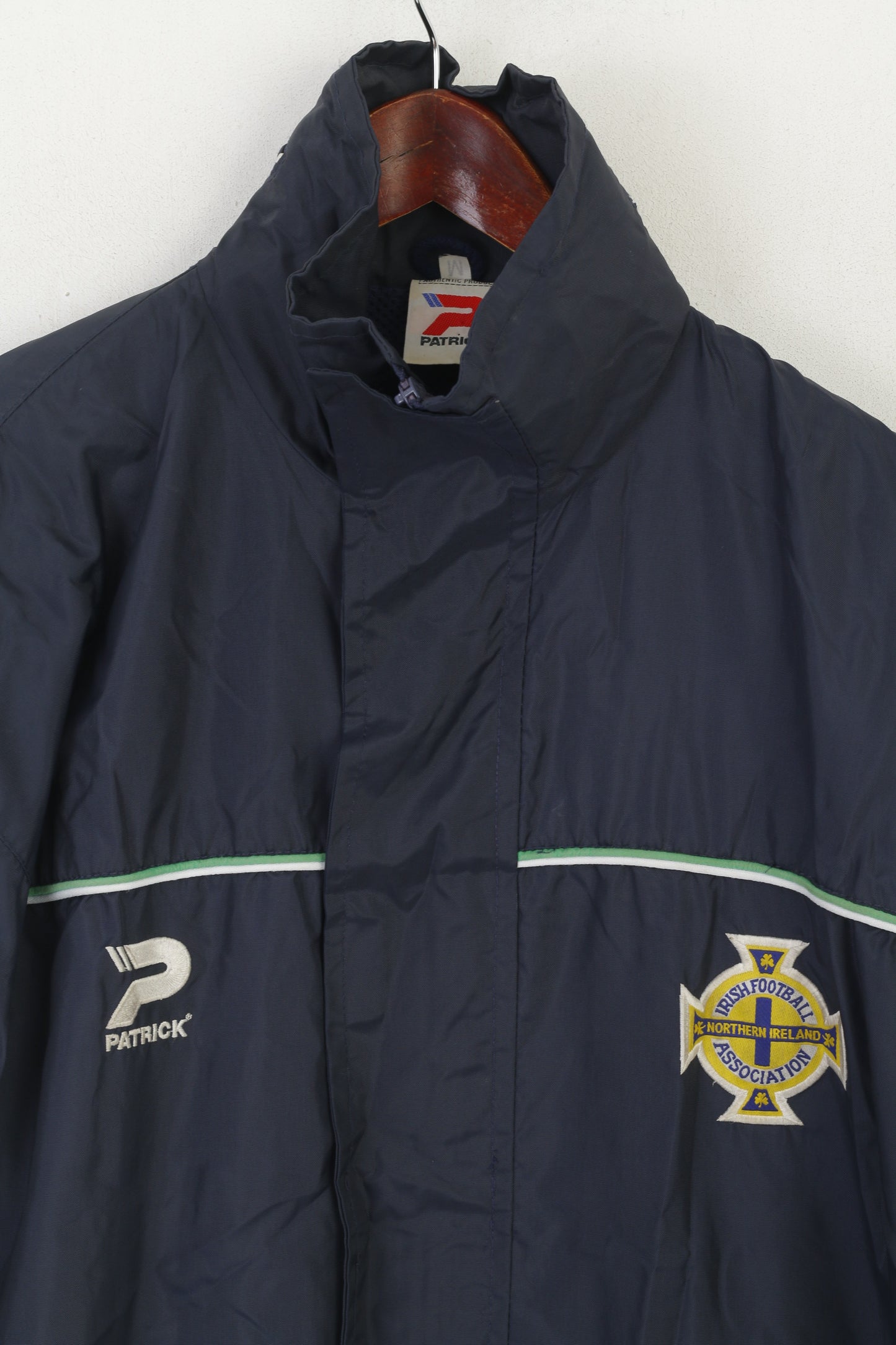 Patrick Men M Jacket Navy Nylon Waterproof Irish Football Hidden Hood Ireland Top