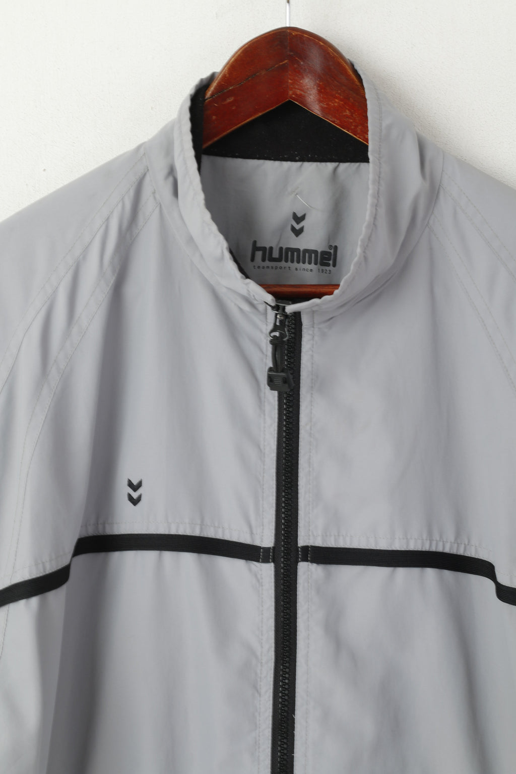 Hummel Hommes M Veste Gris Vintage Sportswear Full Zip Sport Coupe-Vent Top