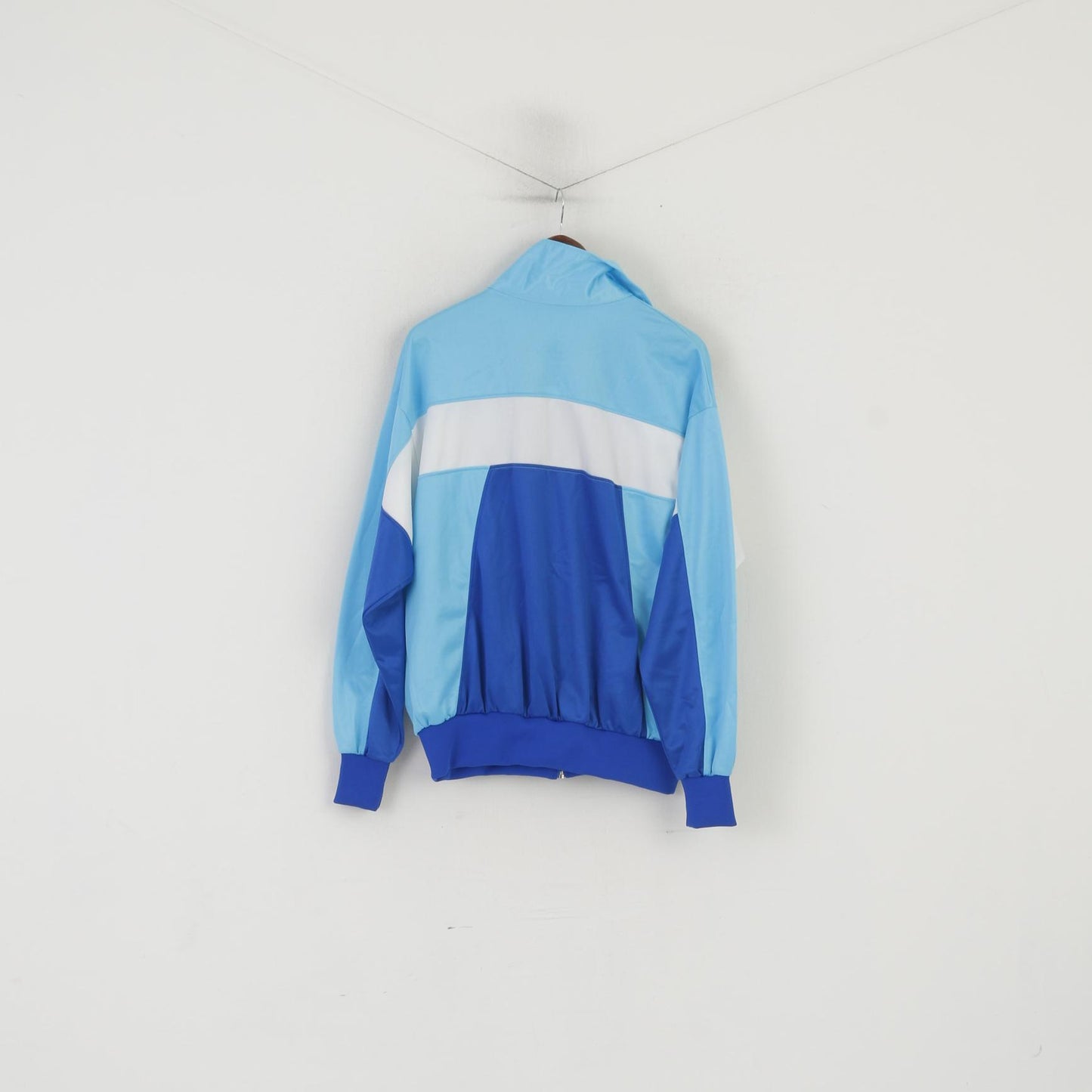 Californian Men L Sweatshirt Bleu Brillant Rétro Zip Up Sportswear Track Top