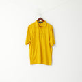 Pringle Mens XL Polo Shirt Buttons Detailed Mustard Cotton Top