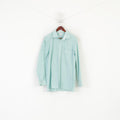 Olymp Tendenz Men 42 L Casual Shirt Green Check Cotton Regular Fit Long Sleeve Top