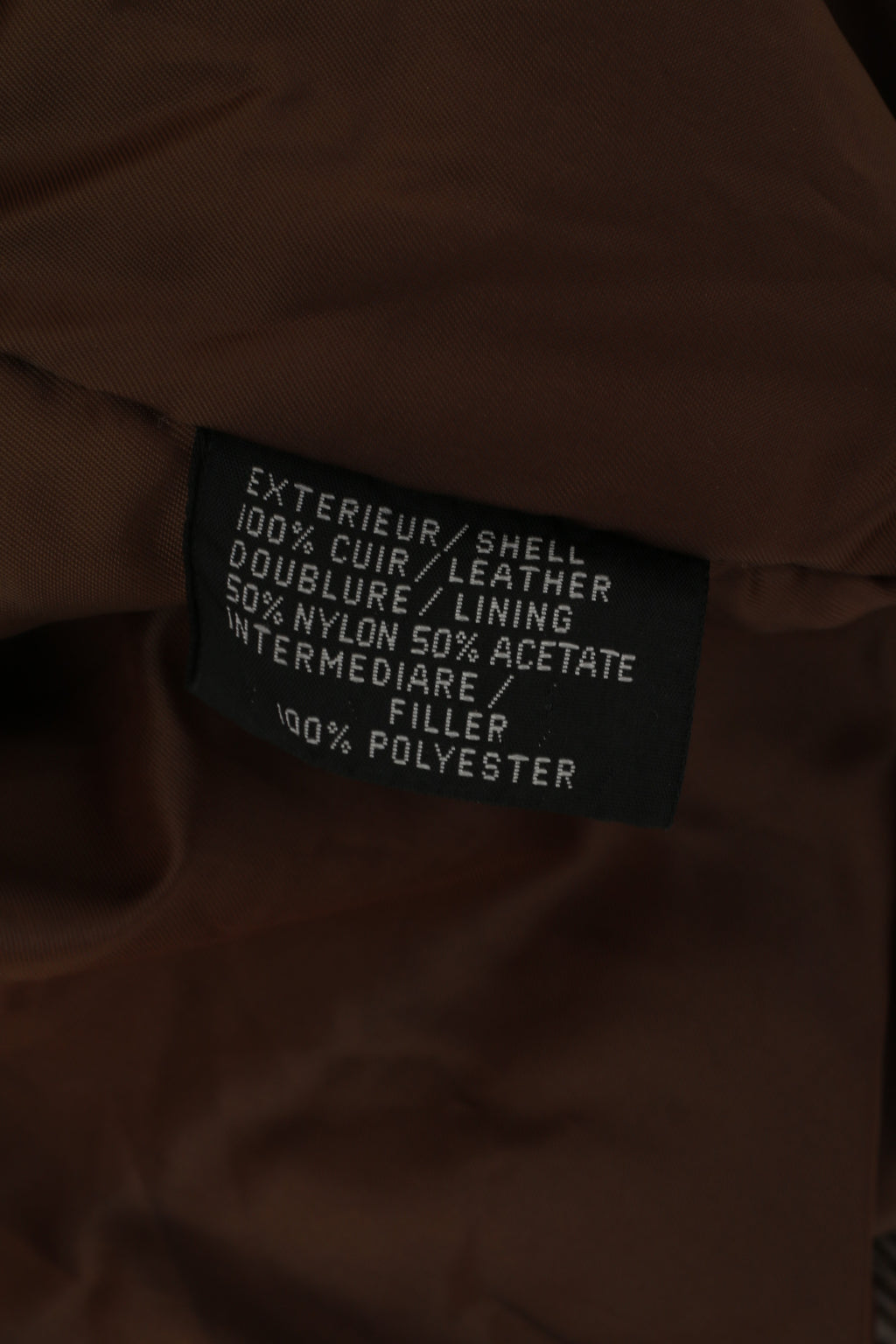 Dinno Gallucci Men M Leather Jacket Brown Pilot Vintage Biker Full Zip Shoulder Pads Top