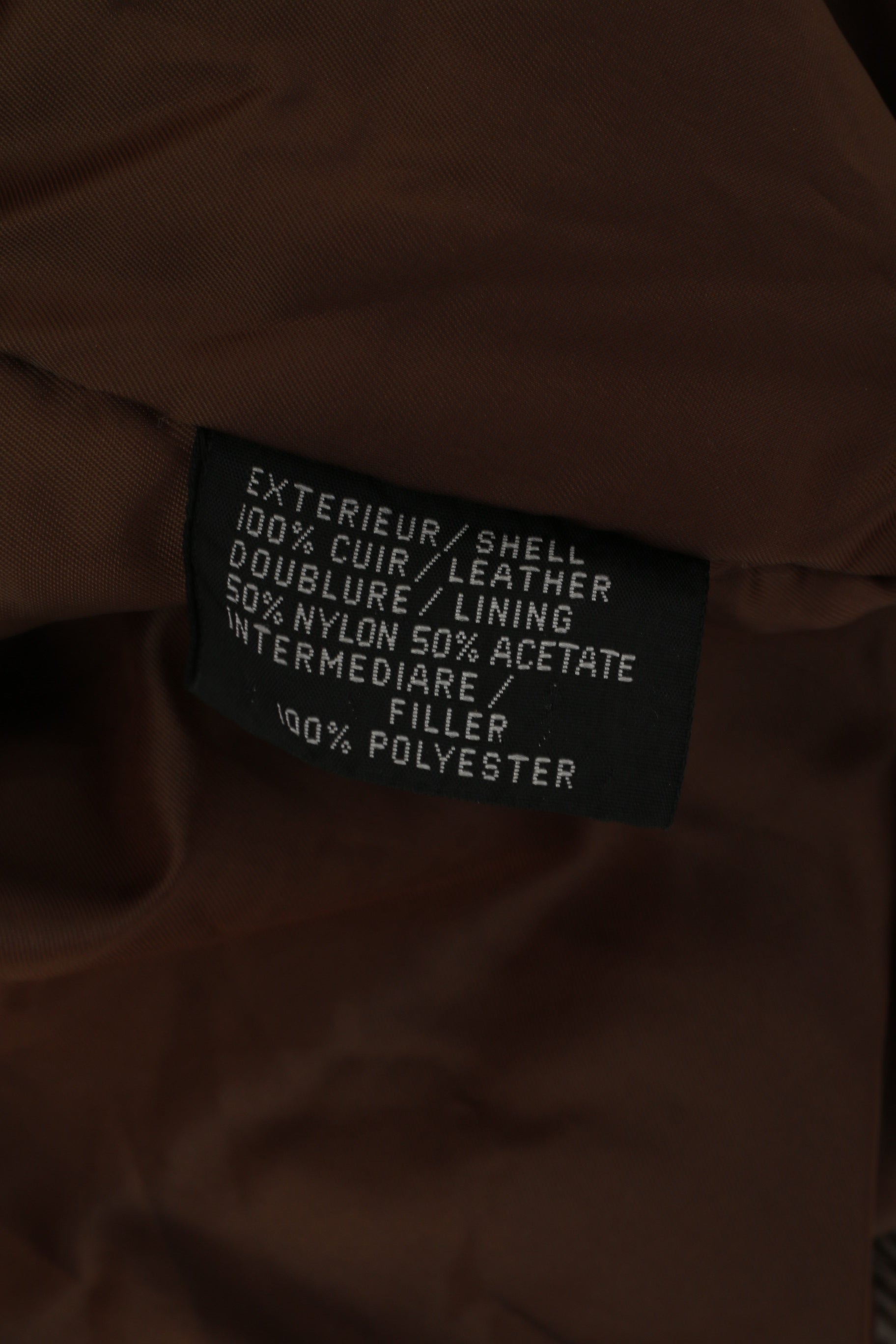 Dinno Gallucci Men M Leather Jacket Brown Pilot Vintage Biker Full Zip Shoulder Pads Top