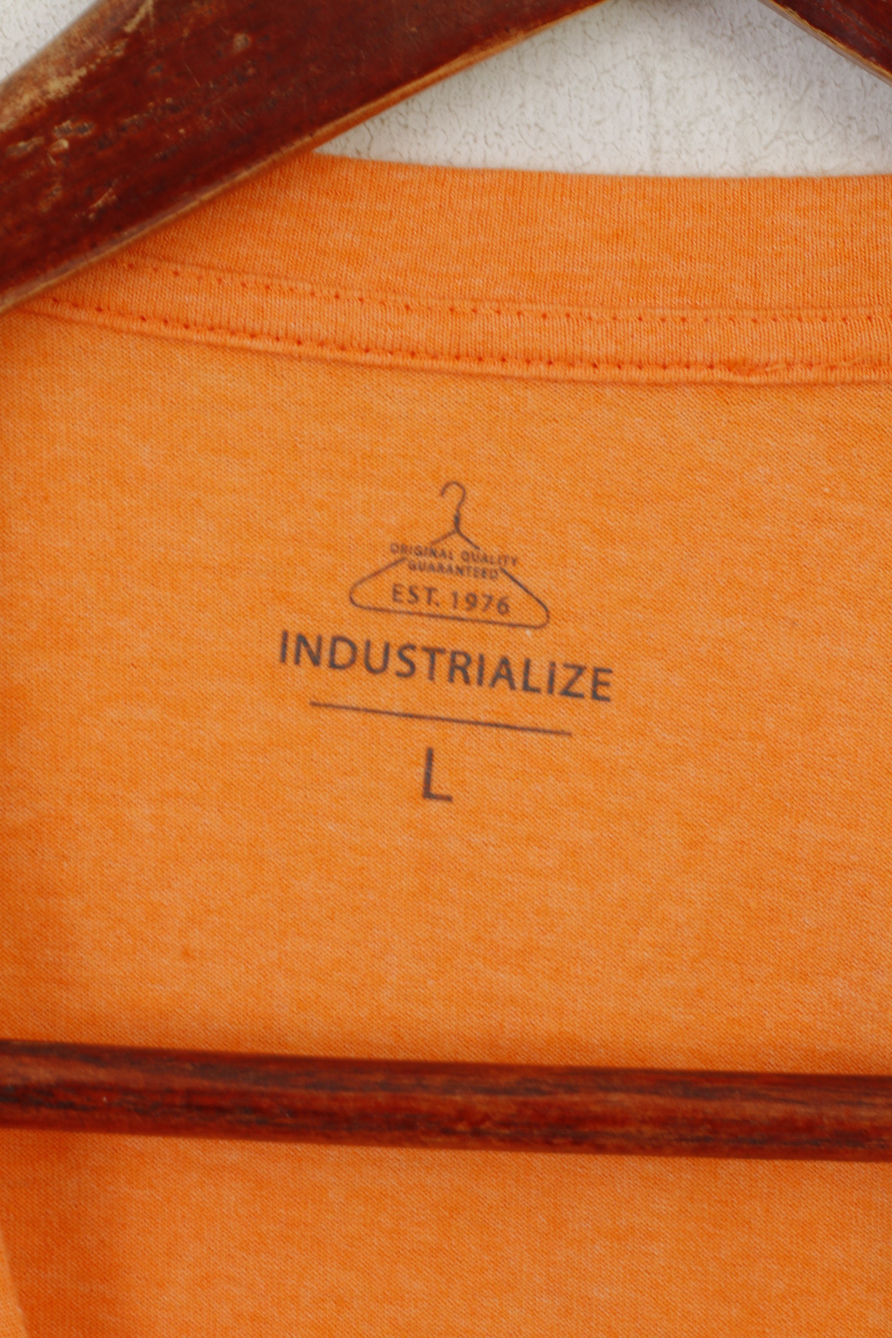 Industrialize hommes L chemise Orange coton graphique Miami LA haut d'été