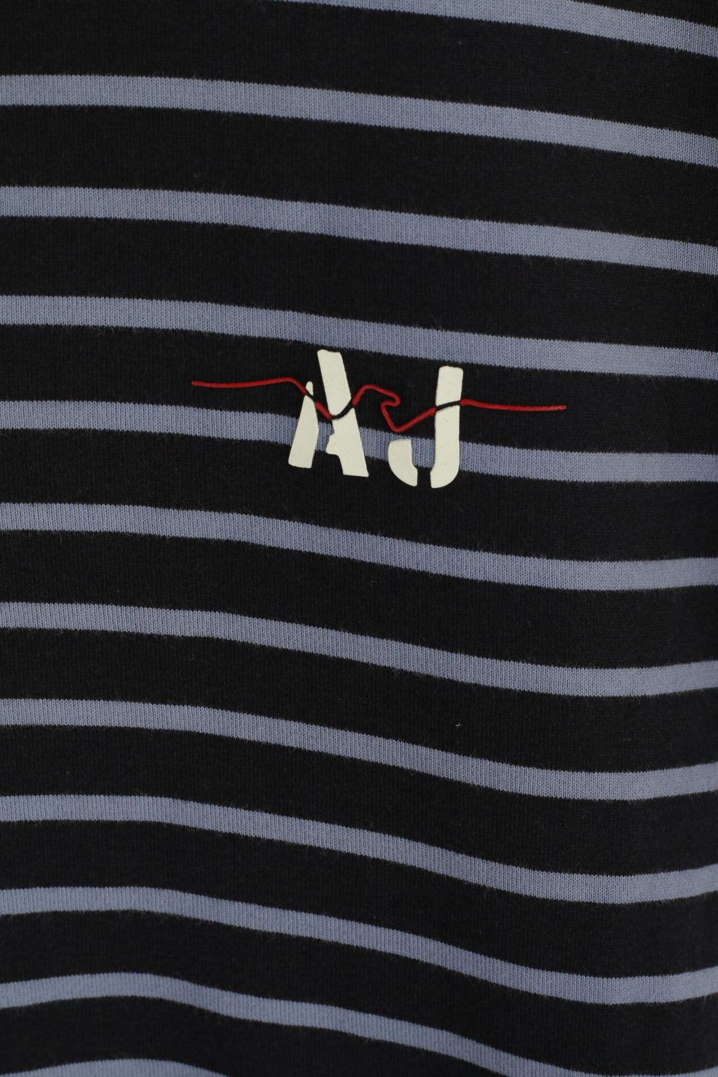 Armani Jeans Uomo M (S) Camicia Top a maniche corte slim fit in cotone a righe blu scuro con zip