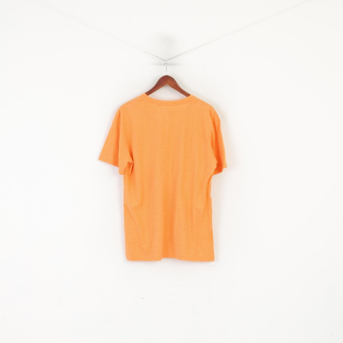 Industrialize Men L Shirt Orange Cotton Graphic Miami LA Summer Top
