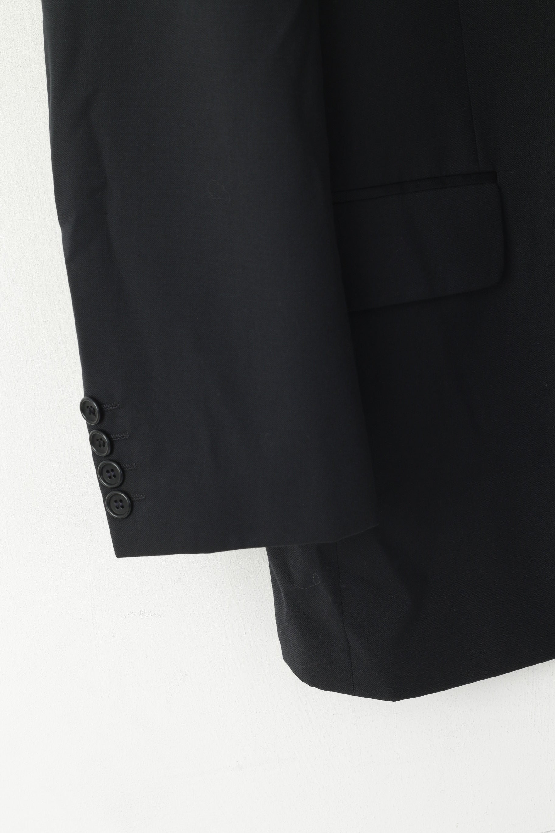 Hugo Boss Men 50 40 Blazer Navy Wool Vintage Super 100 Single Breasted Jacket