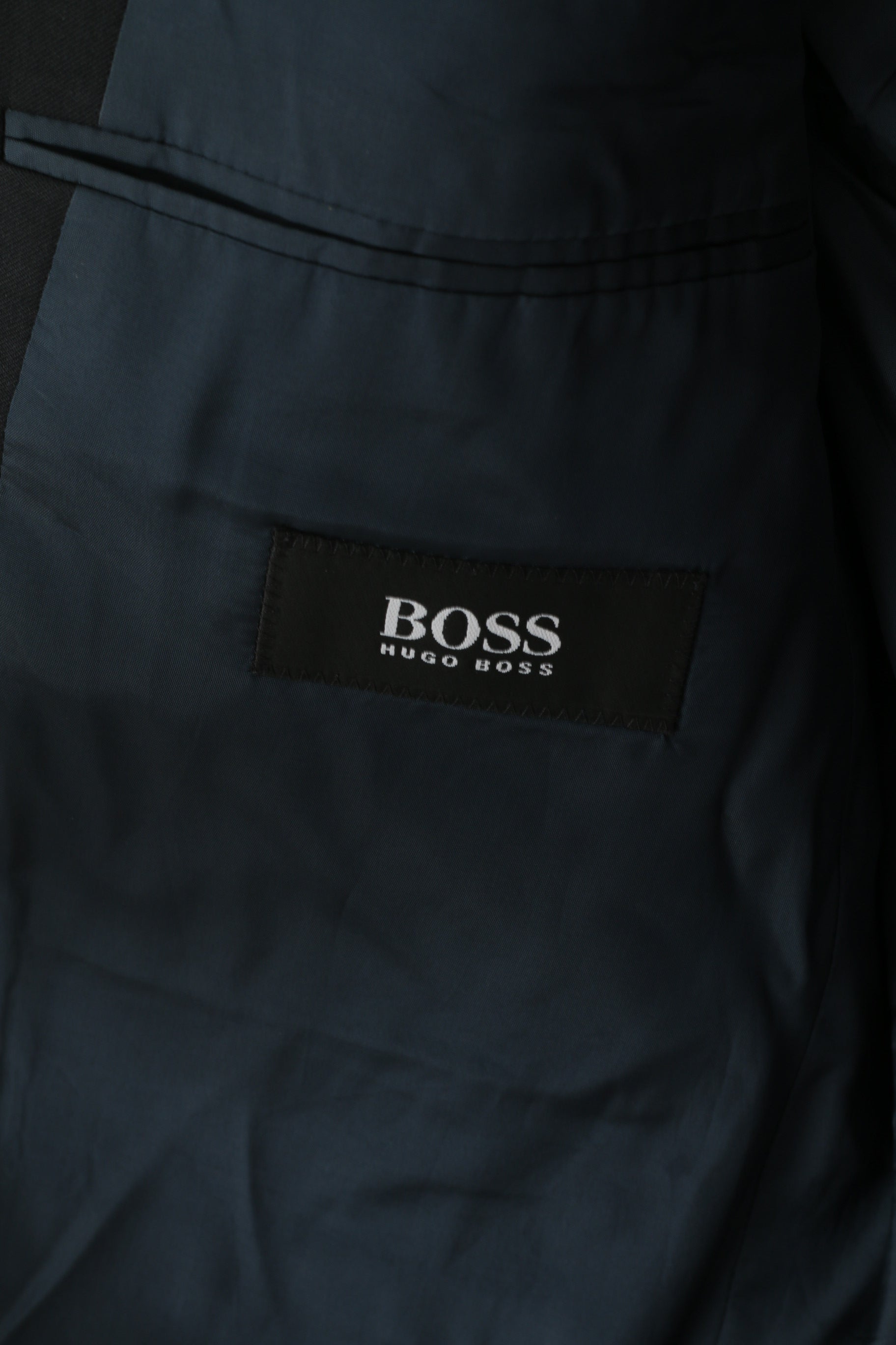 Hugo Boss Men 50 40 Blazer Navy Wool Vintage Super 100 Single Breasted Jacket