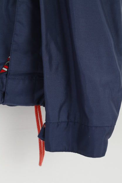 Head Men XL Jacket Navy Nylon Sport Hidden Hood Waterproof Vintage Top