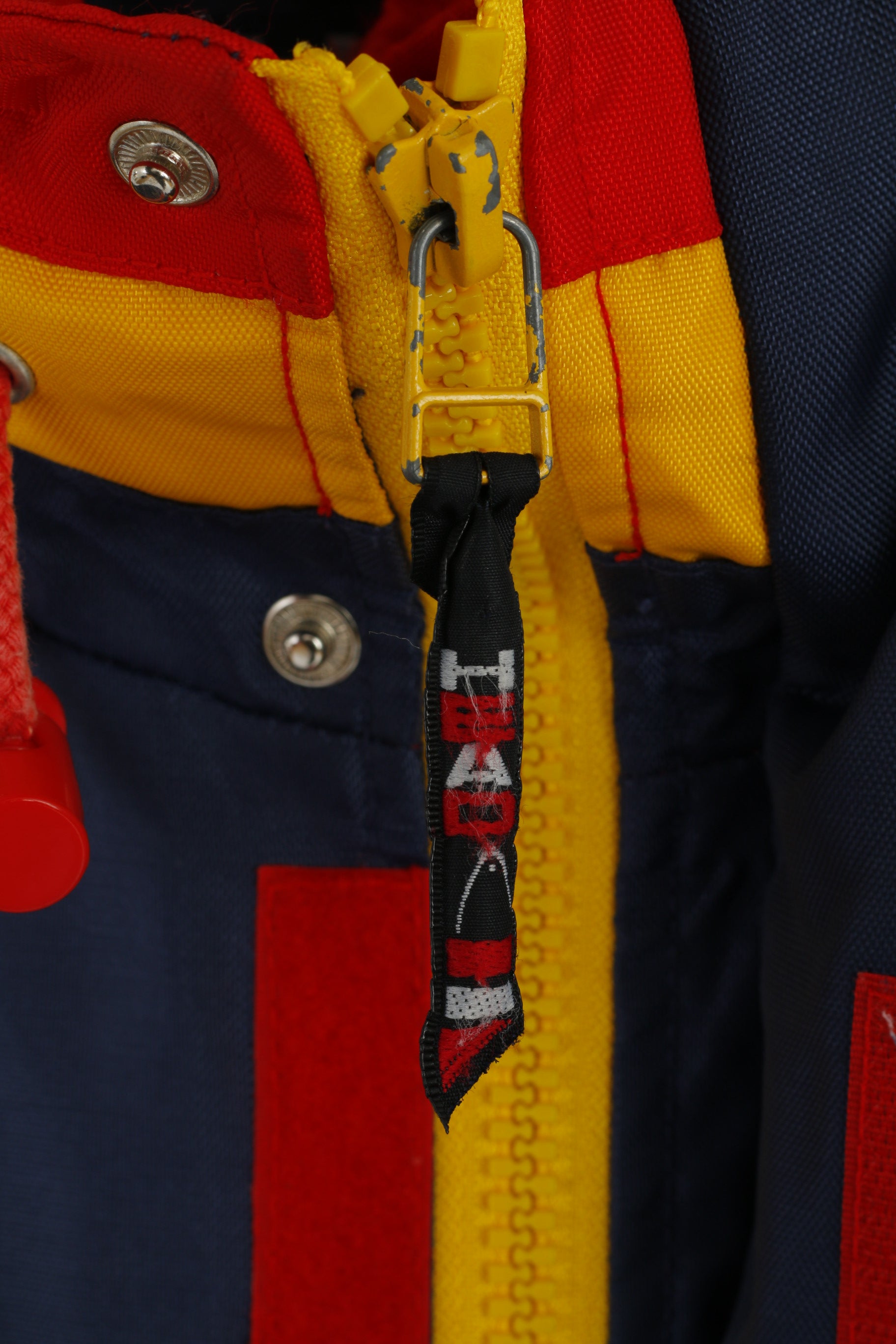 Giacca Head da uomo XL in nylon blu sportivo con cappuccio nascosto impermeabile top vintage