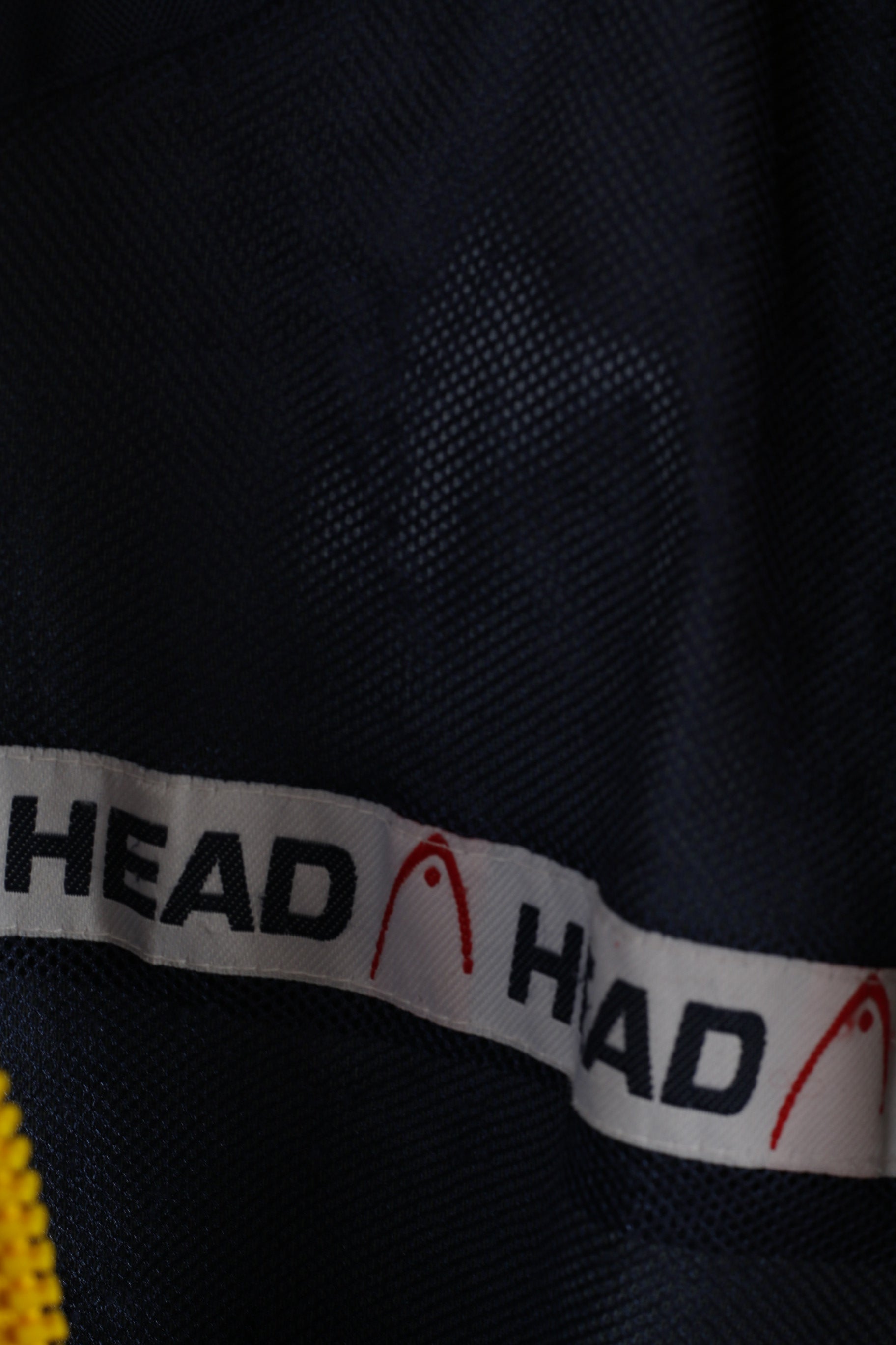 Giacca Head da uomo XL in nylon blu sportivo con cappuccio nascosto impermeabile top vintage