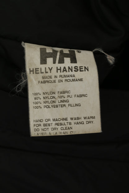 Giacca da donna Helly Hansen M Parka da esterno con cappuccio in nylon imbottito grigio