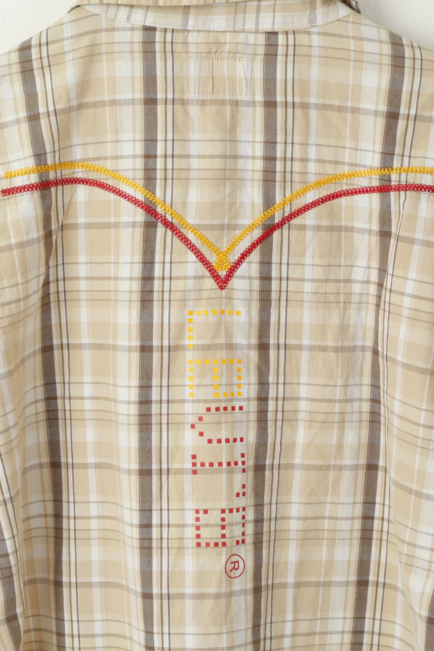 Levi's Type 1 Men XL Casual Shirt Brown Check Cotton Short Sleeve Logo Top