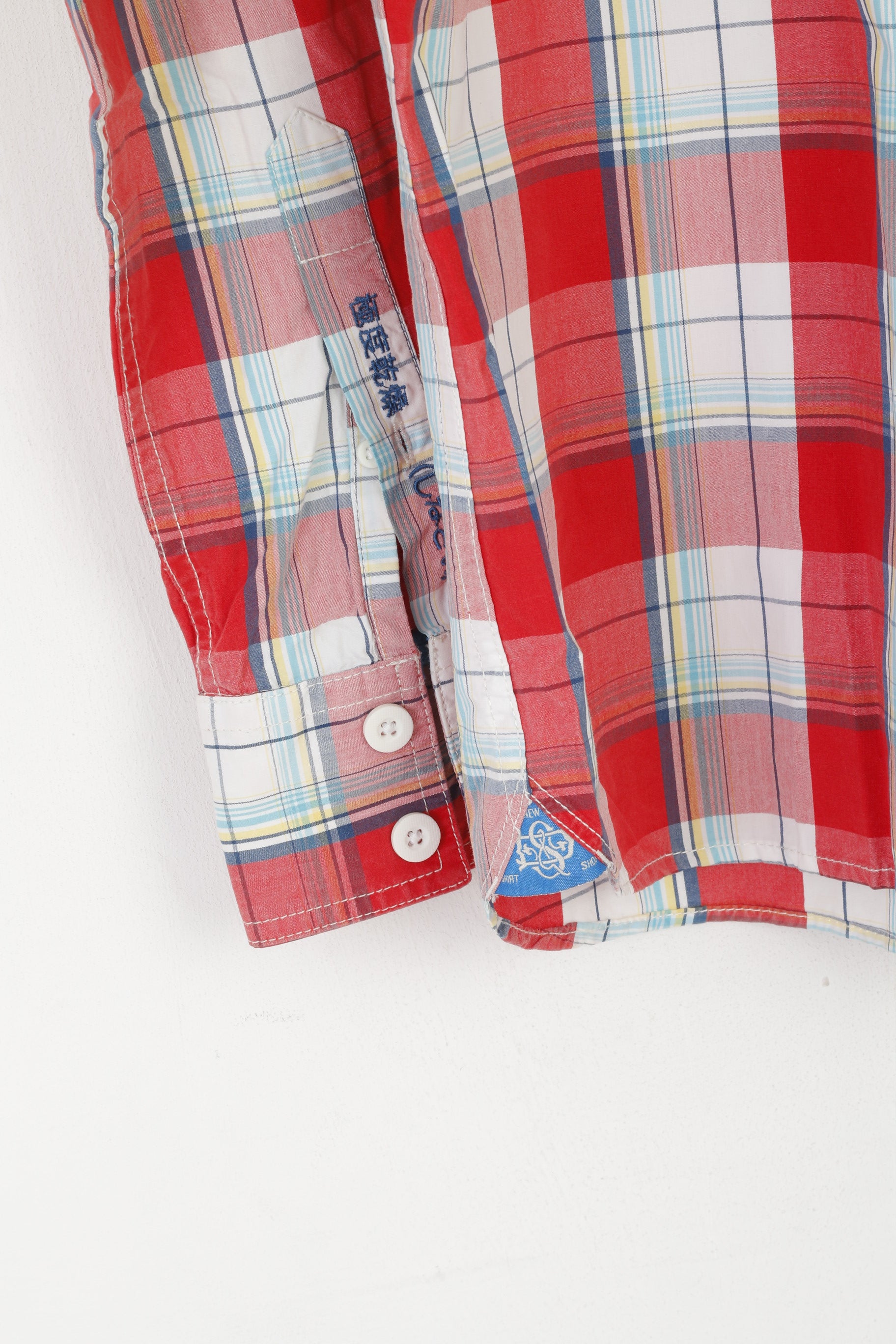 Superdry Men S Casual Shirt Red Check Cotton The Washbasket Long Sleeve Top