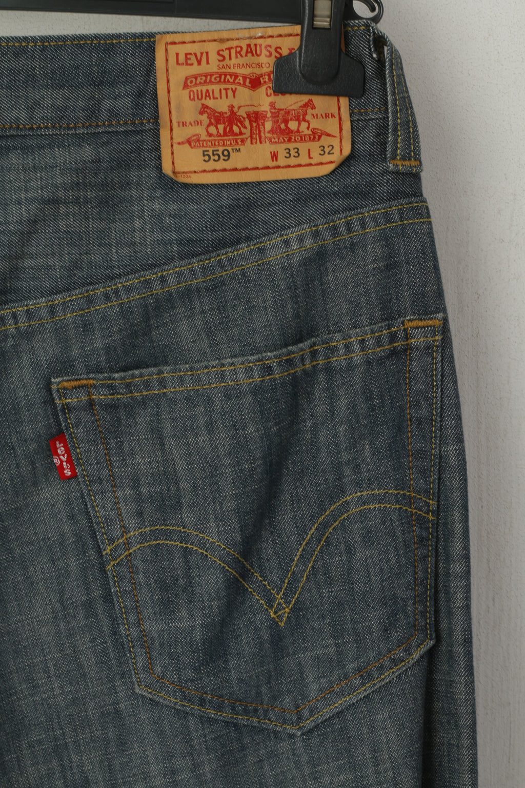 Levi's 559 Men 33 Jeans Trousers Navy Relaxed Straight Leg Denim Cotton Pants