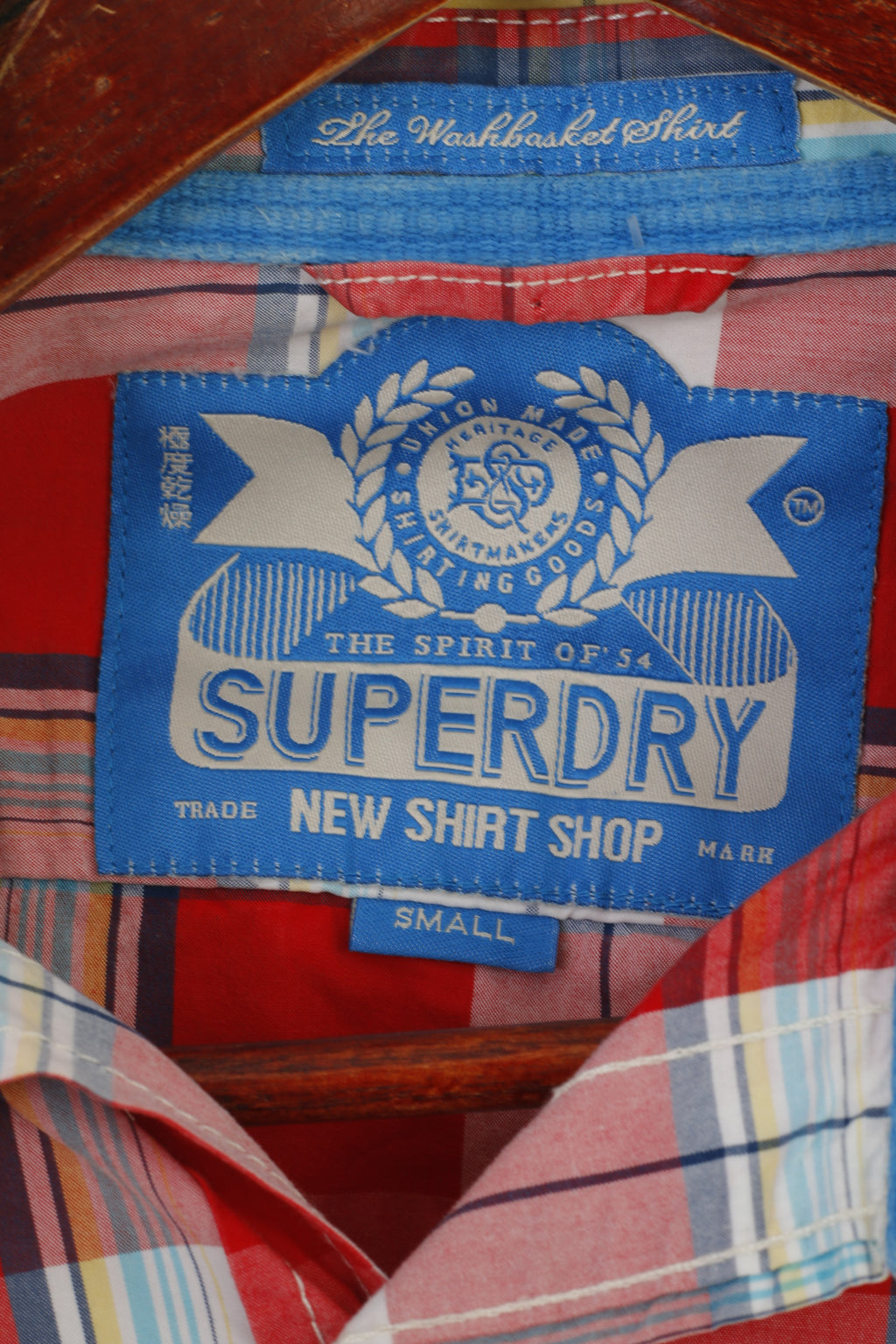 Superdry Men S Casual Shirt Red Check Cotton The Washbasket Long Sleeve Top