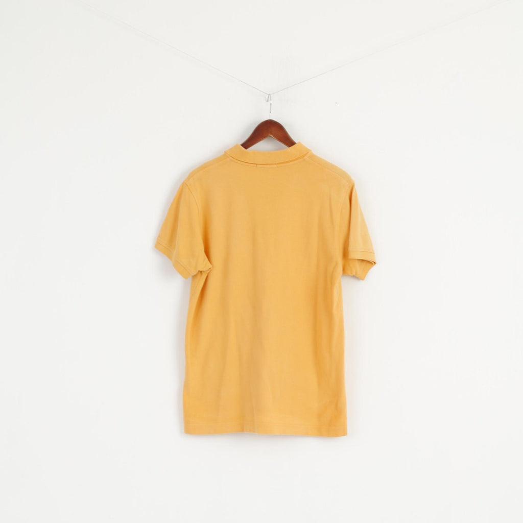 Lyle & Scott Men M Polo Shirt Orange Cotton Heritage Short Sleeve Plain Top