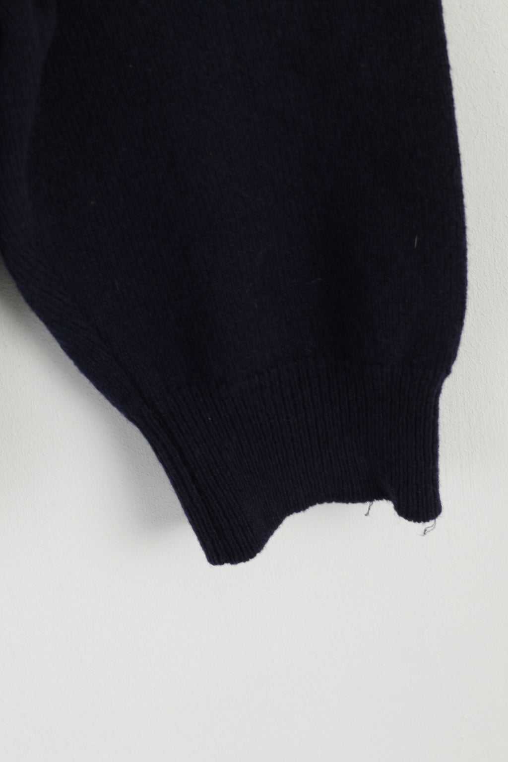 Marks & Spencer Men XL Jumper Navy Pure New Wool V Neck Classic Sweater