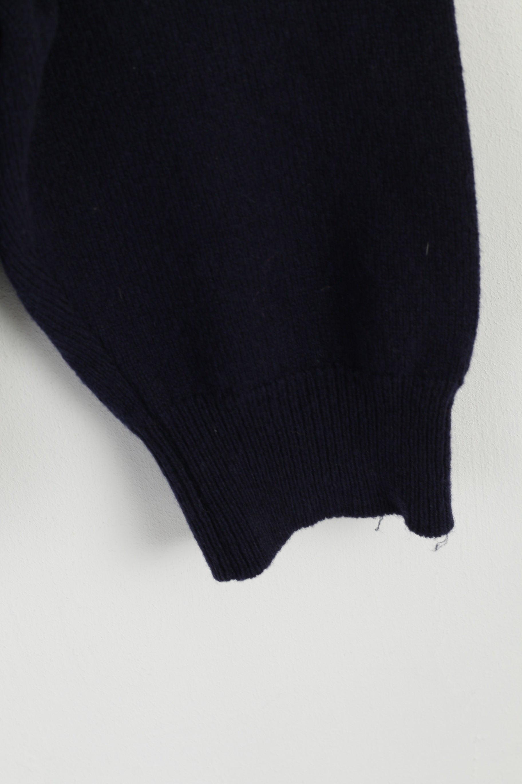 Marks & Spencer Men XL Jumper Navy Pure New Wool V Neck Classic Sweater