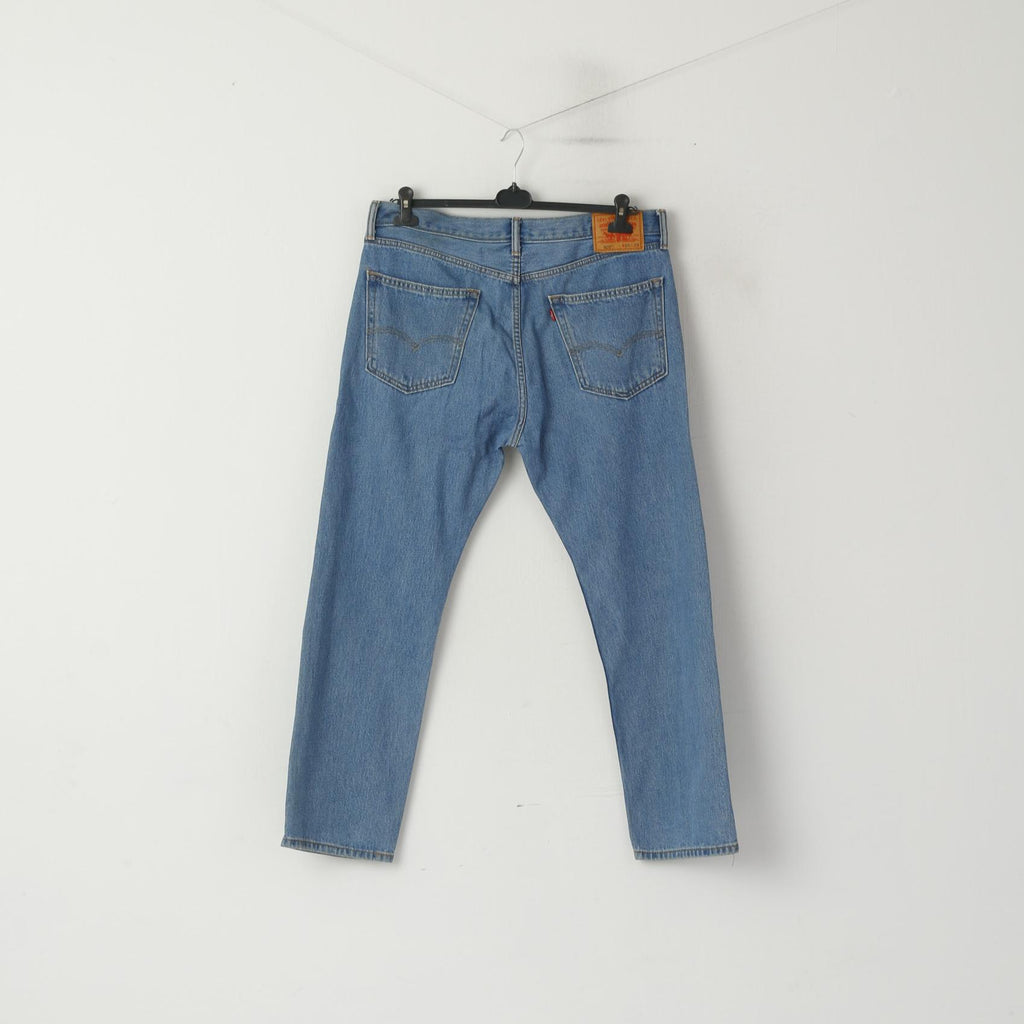Levi's 505 Men 36 Jenas Pantalon Bleu Denim Coton Classique Pantalon Droit