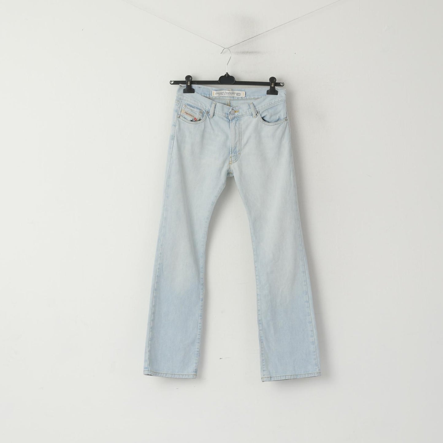 Diesel Industry Pantalon en jean pour femme 29 en denim de coton bleu clair fabriqué en Italie