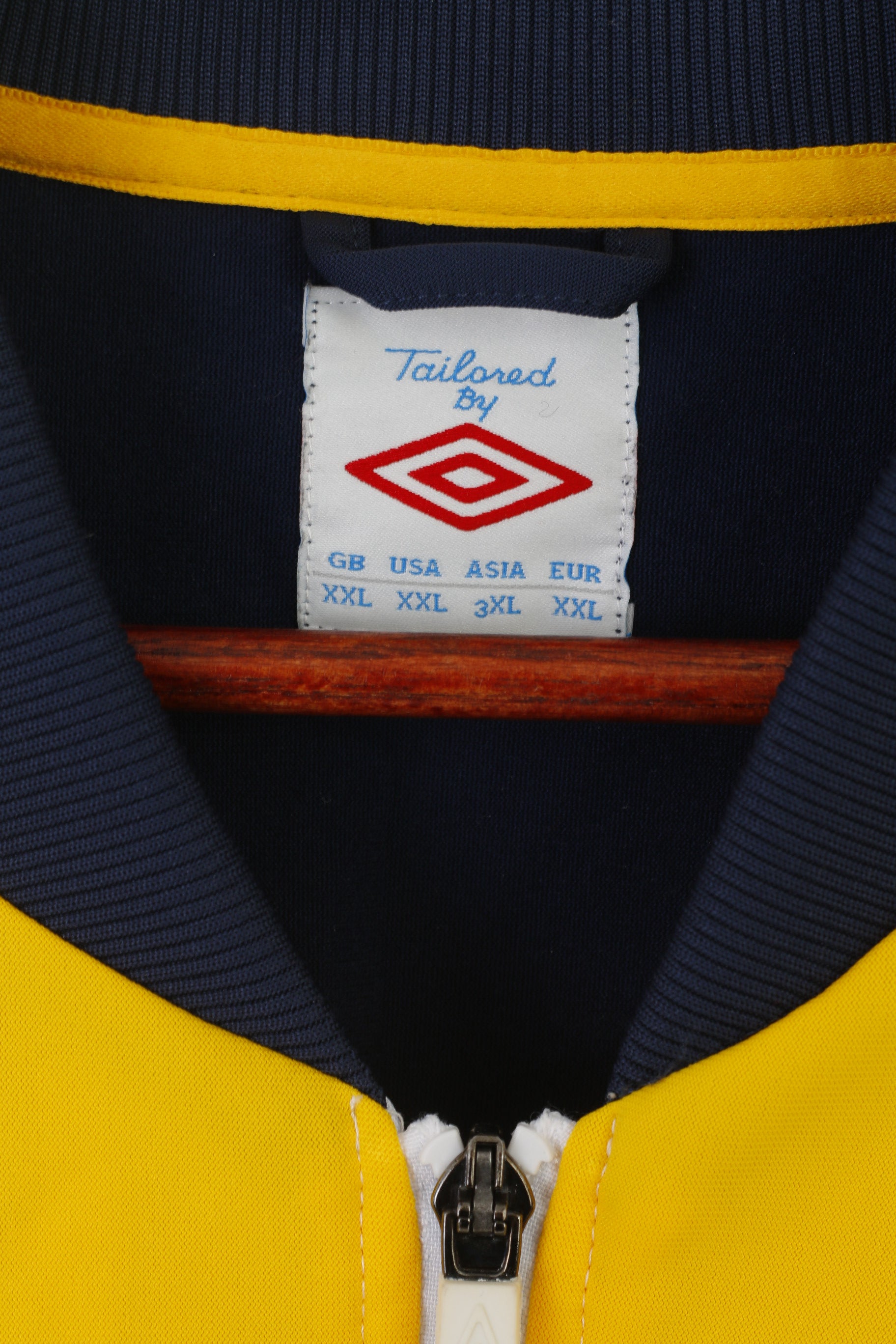 Felpa Umbro da uomo XXL blu navy giallo SvFF Svenska Football Zip Up Track Top