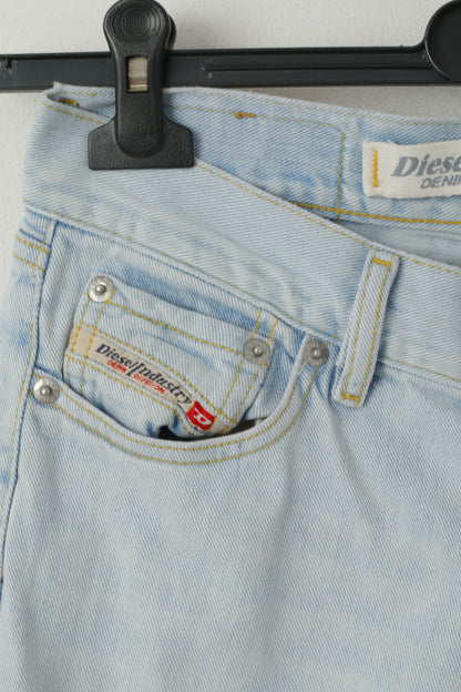 Diesel Industry Donna 29 Pantaloni Jeans Pantaloni in denim di cotone azzurro Made in Italy