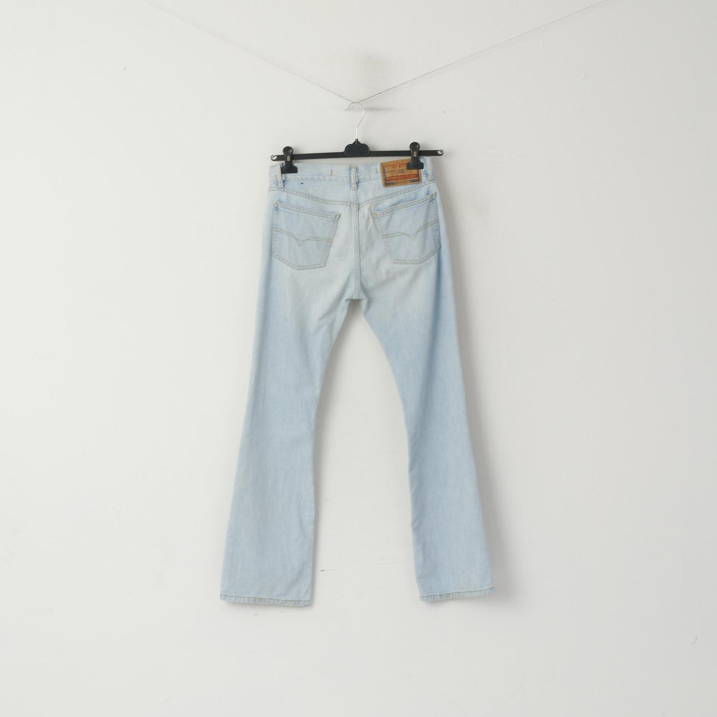 Diesel Industry Pantalon en jean pour femme 29 en denim de coton bleu clair fabriqué en Italie