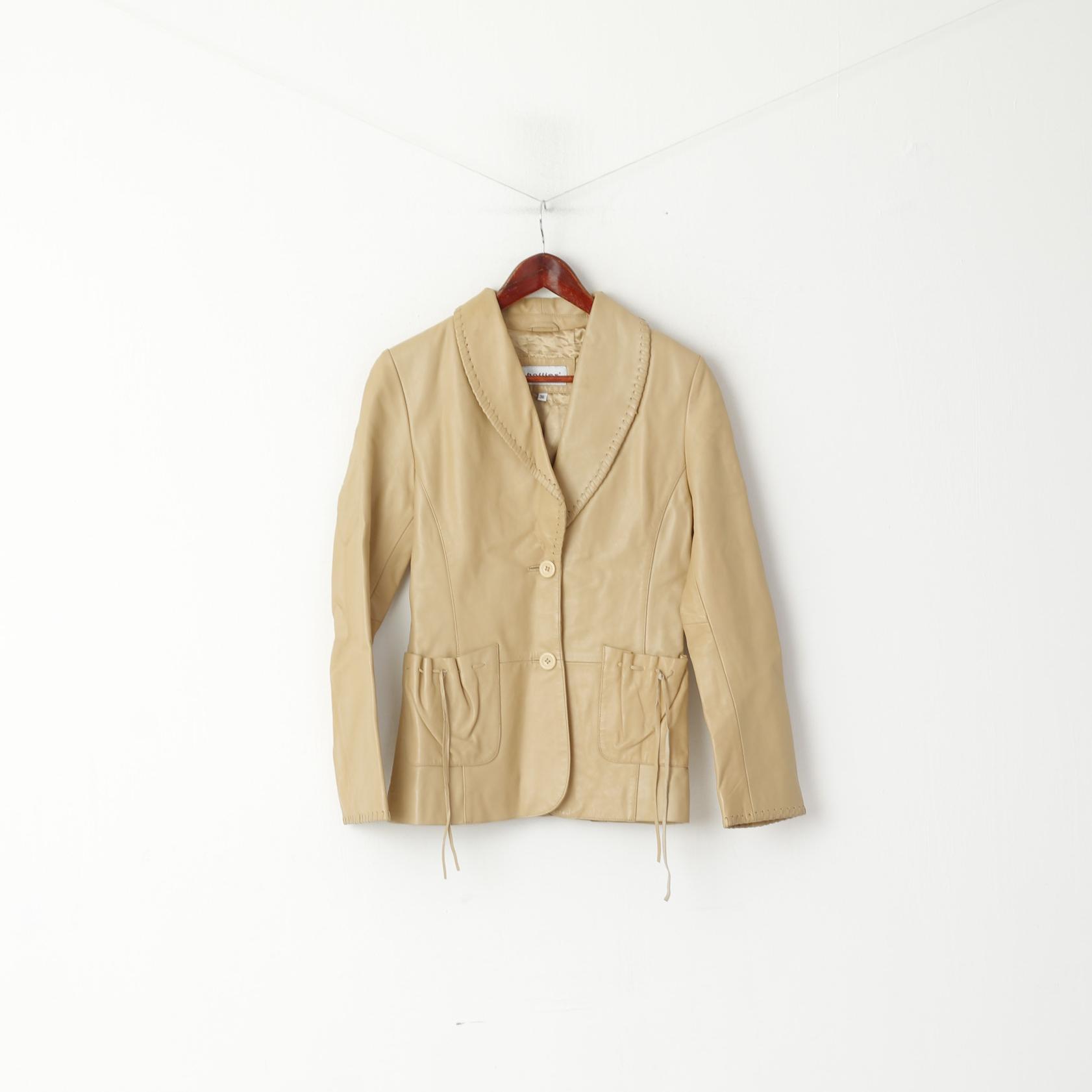 Hollies Stockholm Giacca da donna 36 S Giacca Boho morbida in pelle beige