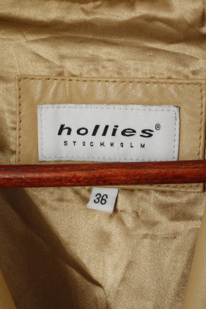 Hollies Stockholm Women 36 S Jacket Beige Leather Soft Boho Blazer