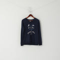 Etirel Women M Sweatshirt Navy Cotton Sailin Crew Graphic Soft Crew Neck Top