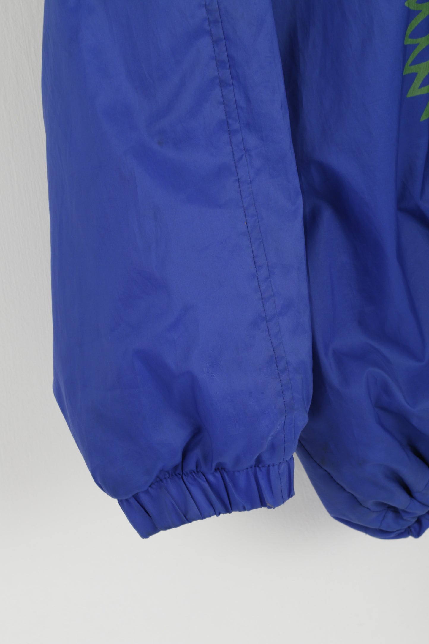 Snow Boarding Fun Men XL Jacket Pullover Blue Zip Neck Cotton Lined Retro Top