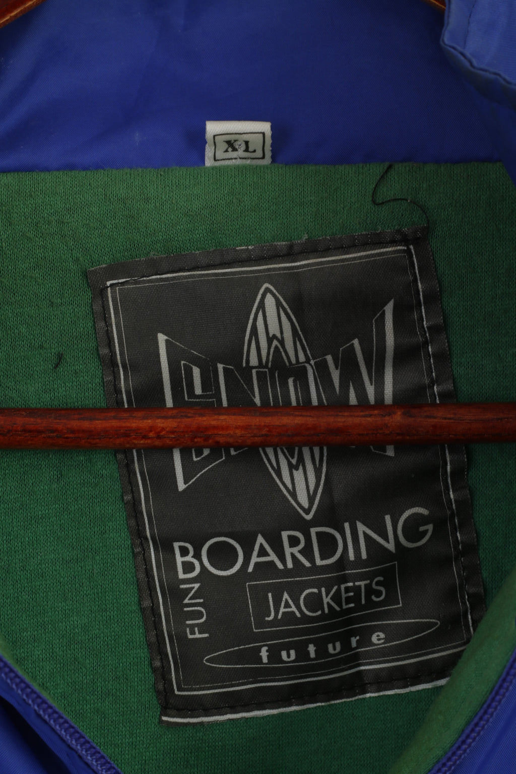 Snow Boarding Fun Hommes XL Veste Pull Bleu Col Zippé Coton Doublé Haut Rétro