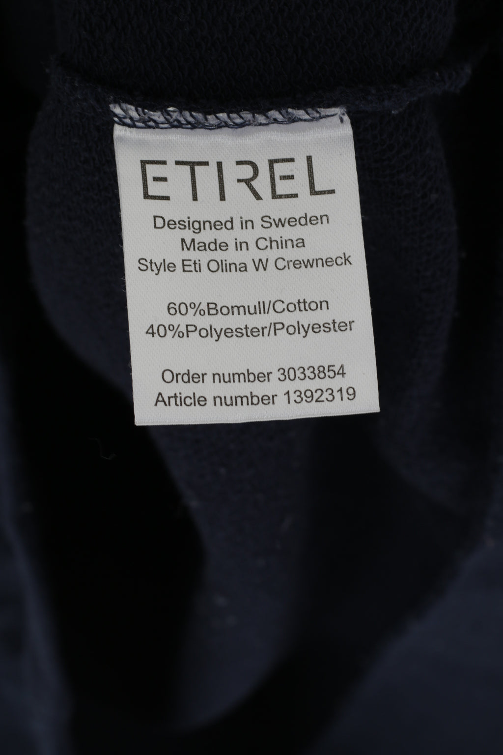Etirel Women M Sweatshirt Navy Cotton Sailin Crew Graphic Soft Crew Neck Top