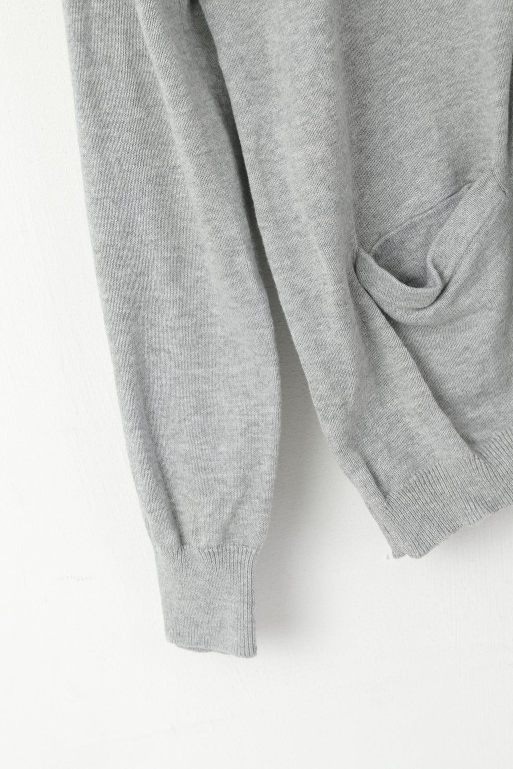 United Kingdom Of Luke Men L Button Front Cardigan Gray Cotton Classic Sweater