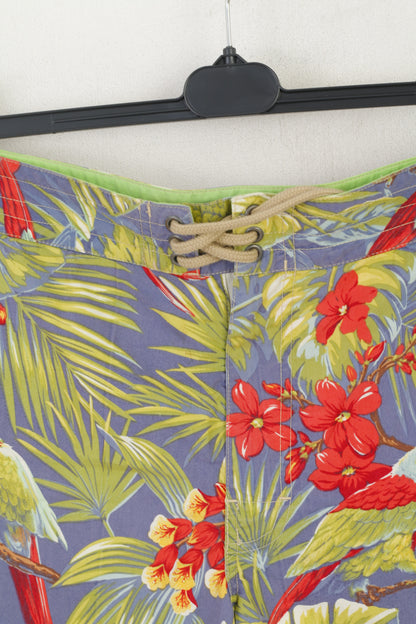 Polo Ralph Lauren Men 36 52 L Shorts Green Hawaii Parrot Mesh Lined Summer