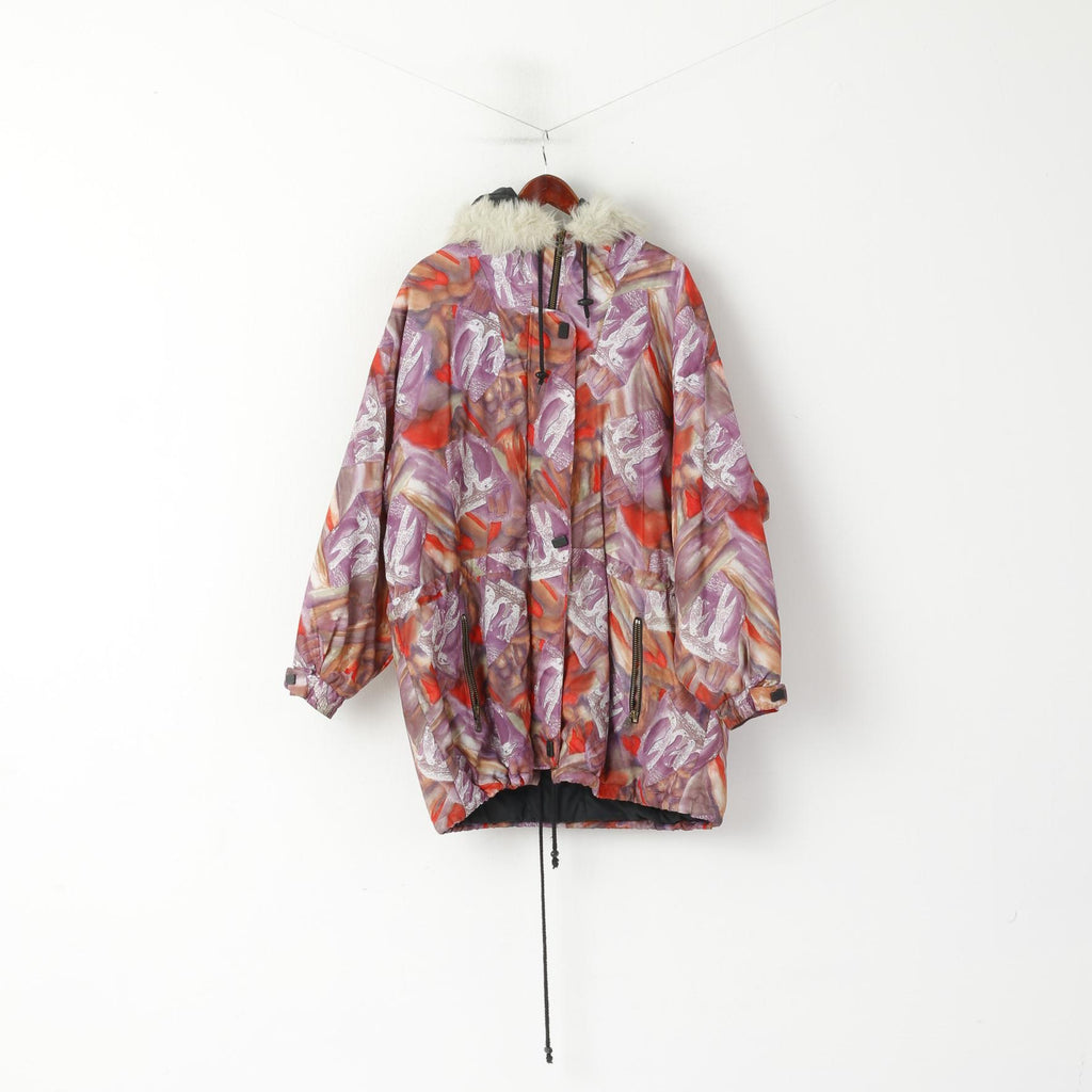 C&amp;A Rodeo Femme 42 XL Veste Violet Festival Vintage Parka d'hiver à capuche