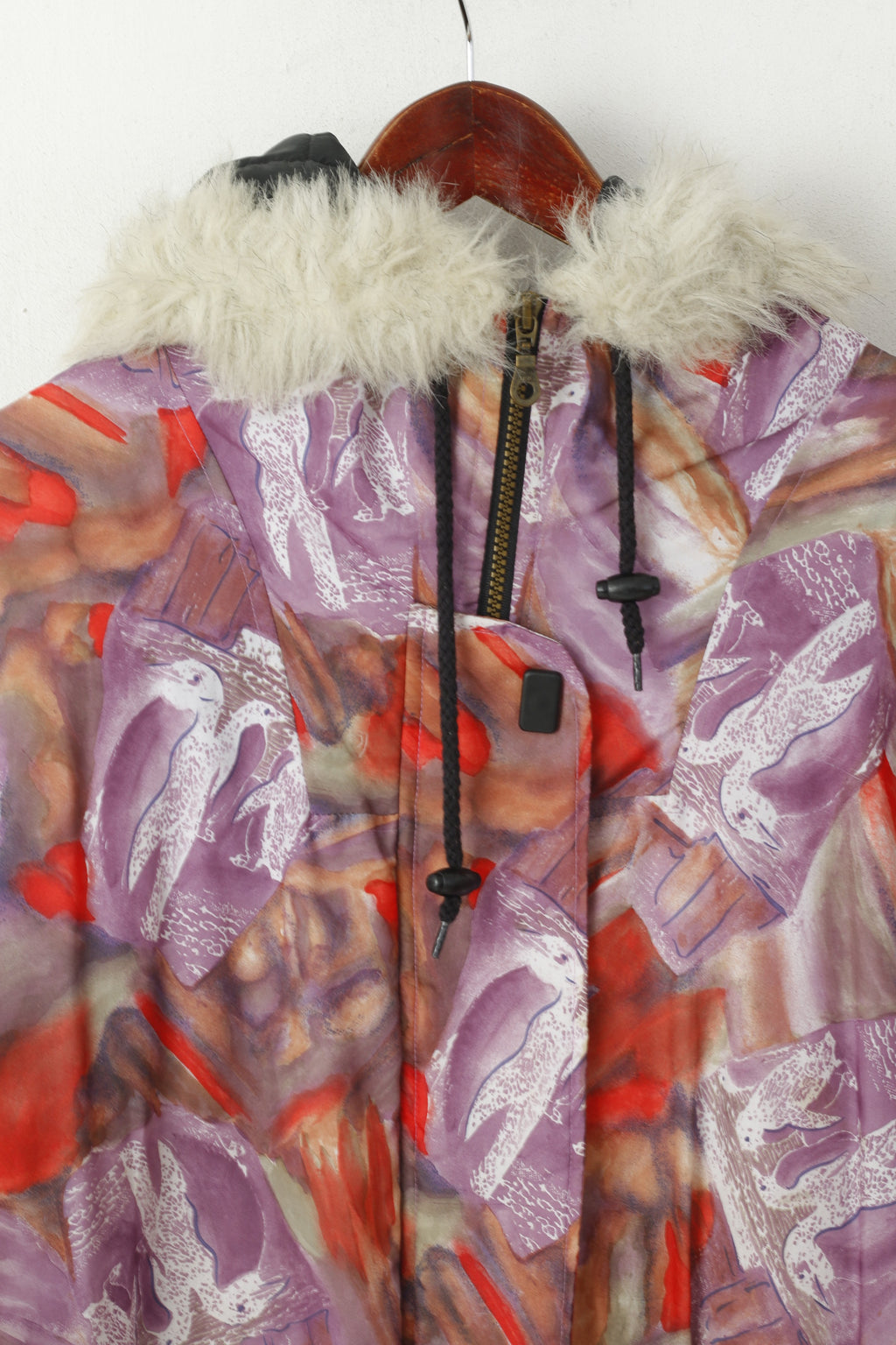C&amp;A Rodeo Femme 42 XL Veste Violet Festival Vintage Parka d'hiver à capuche