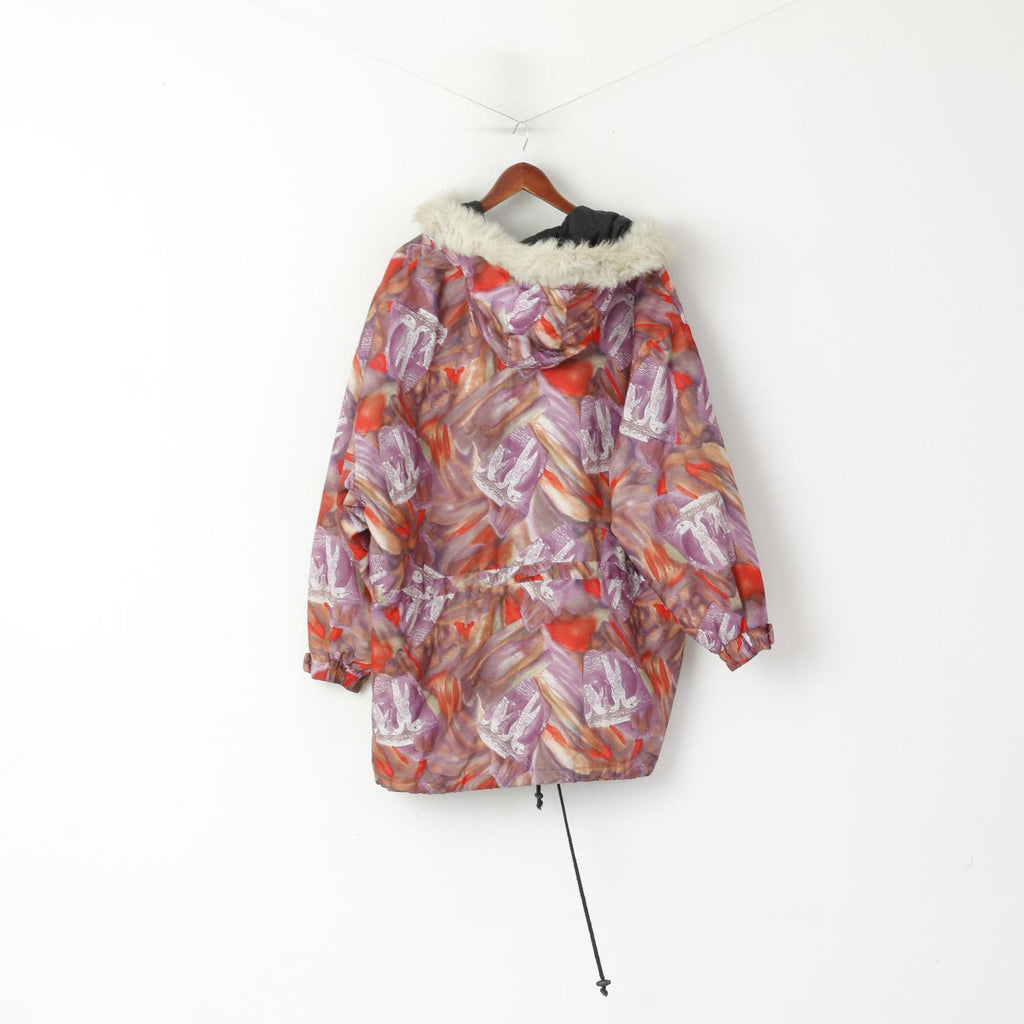 C&amp;A Rodeo Femme 42 XL Veste Violet Festival Vintage Parka d'hiver à capuche