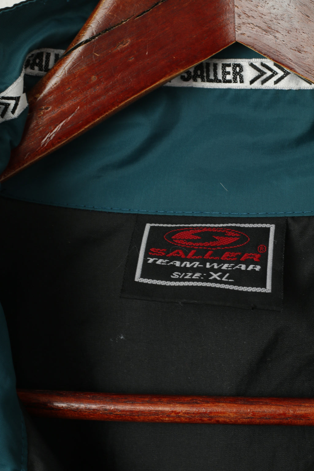 Saller Men XL Jacket Green Retro Nylon Waterproof Zip Up Drawstring Rain Top