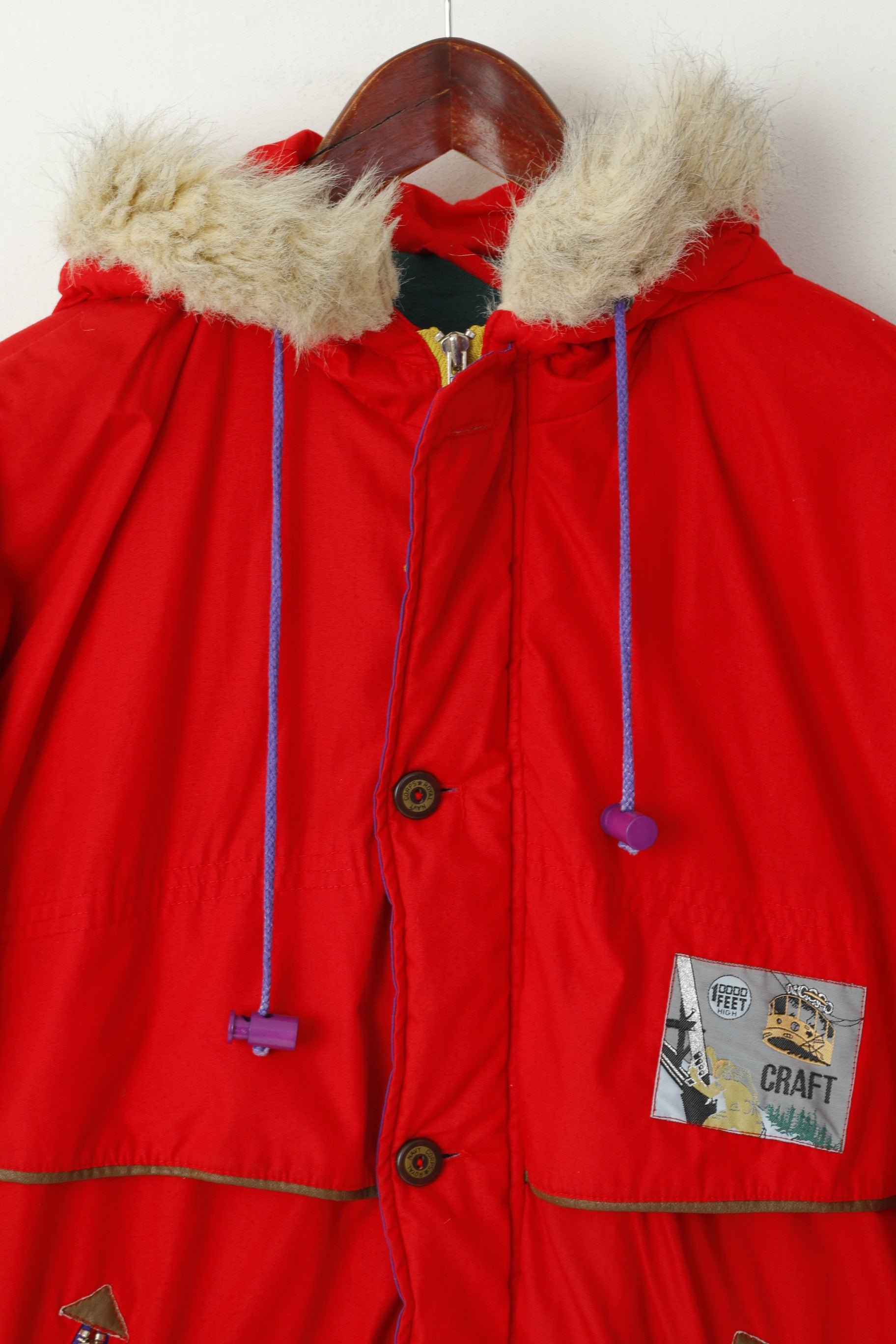 Craft Youth 164 Veste de ski Rouge Snoboarding à capuche Royal Corps Vintage Top