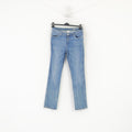 Pantaloni jeans Adidas Neo Label da donna 30 Pantaloni elasticizzati a gamba dritta in cotone blu